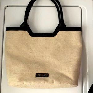 Rachel Zoe brand new without tags cream canvas with black leather detail